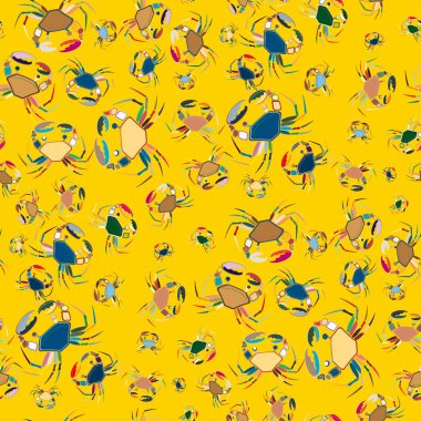 Yengeç ile renkli seamless modeli. Vektör çizim