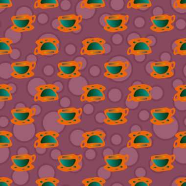 Bardak kahve veya çay arka plan seamless modeli üzerinde noktalı.