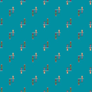 Dekoratif renkli seamless modeli ile şirin yusufçuk