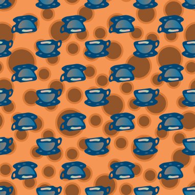 Bardak kahve veya çay arka plan seamless modeli üzerinde noktalı.