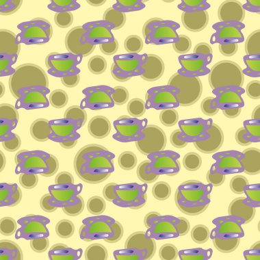 Bardak kahve veya çay arka plan seamless modeli üzerinde noktalı.