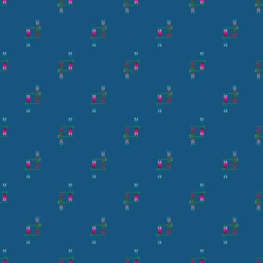 Dekoratif renkli seamless modeli ile şirin yusufçuk