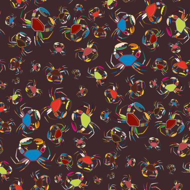 Yengeç ile renkli seamless modeli. Vektör çizim