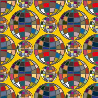 Renk seamless modeli ile işbirliği dünya küre.