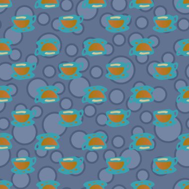 Bardak kahve veya çay arka plan seamless modeli üzerinde noktalı.