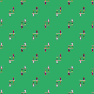 Dekoratif renkli seamless modeli ile şirin yusufçuk