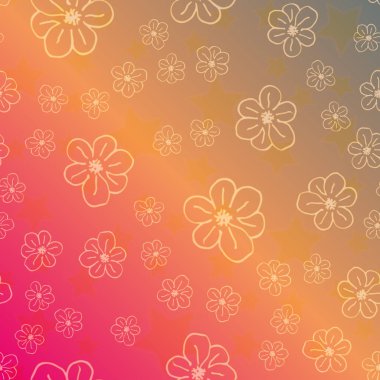 Yeni basit soyut geometrik seamless modeli ile çiçekler ve yıldızlar arka planı için