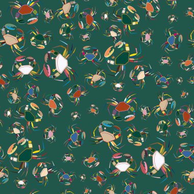 Yengeç ile renkli seamless modeli. Vektör çizim