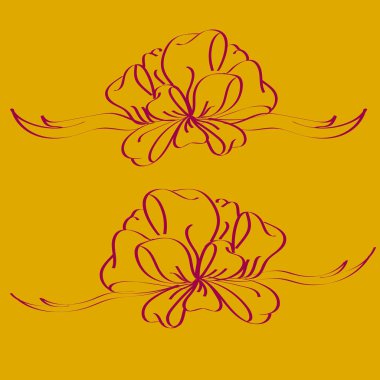 Set çekilmiş yay izole el renk arka plan üzerinde.