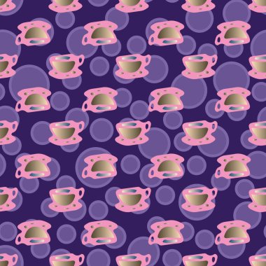 Bardak kahve veya çay arka plan seamless modeli üzerinde noktalı.