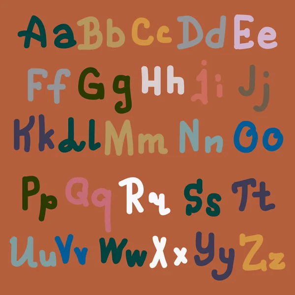 Handgezeichnetes Alphabet Pinsel Bemalte Buchstaben Handschrift Und Individuelle Typografie Für — Stockvektor