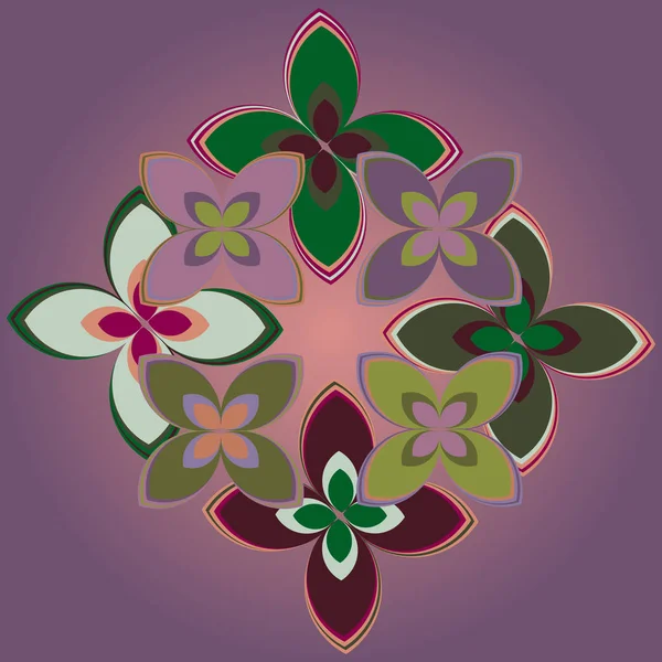 Illustration Vectorielle Icône Florale Géométrique — Image vectorielle