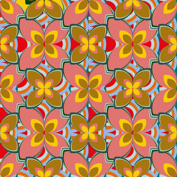 Nouveau Motif Géométrique Abstrait Simple Sans Couture Avec Des Fleurs — Image vectorielle