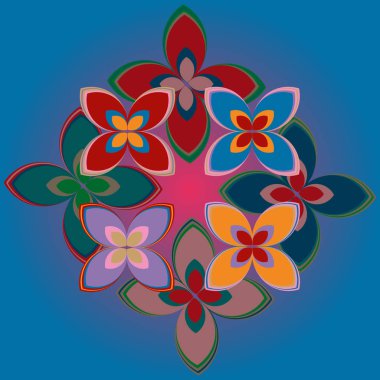 Geometrik çiçek simge vektör çizim 