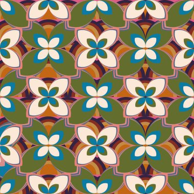 Yeni basit soyut geometrik seamless modeli ile arka plan için çiçekler