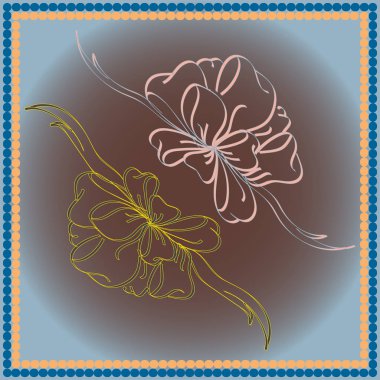 Set çekilmiş yay izole el renk arka plan üzerinde.