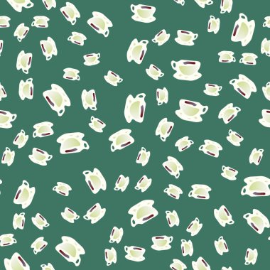 Bardak kahve veya çay arka plan seamless modeli üzerinde noktalı.