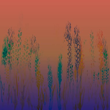 Spikelets gradyan arka planı üzerinde alan hasat.