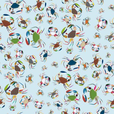 Yengeç ile renkli seamless modeli. Vektör çizim