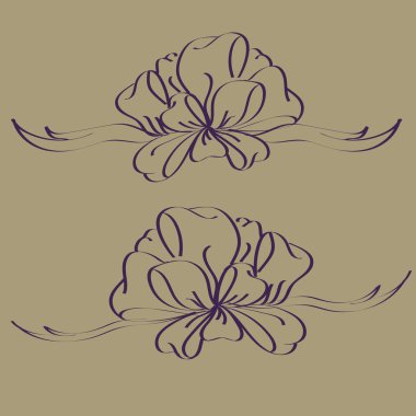 Set çekilmiş yay izole el renk arka plan üzerinde.