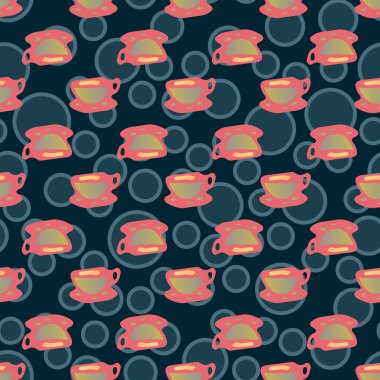 Bardak kahve veya çay arka plan seamless modeli üzerinde noktalı.