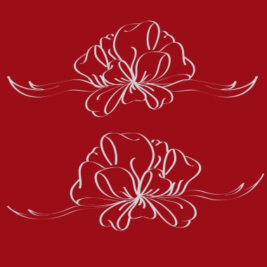 Set çekilmiş yay izole el renk arka plan üzerinde.