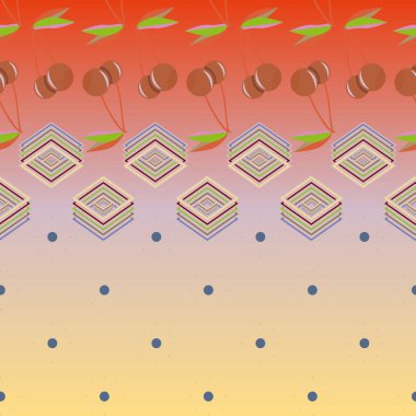 kiraz seamless modeli. Tekstil Ambalaj ve duvar kağıtları için iyi.