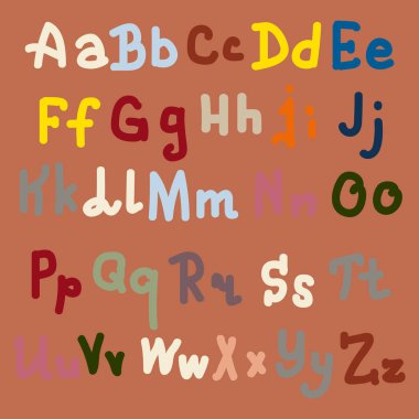 Elle çizilmiş alfabe. Boyalı harfleri fırça. El yazı ve özel tipografi tasarımları logo ve afiş, davetiye ve kartları için