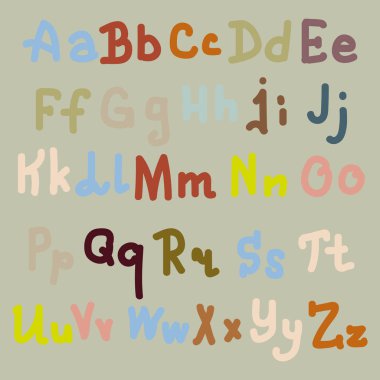 Elle çizilmiş alfabe. Boyalı harfleri fırça. El yazı ve özel tipografi tasarımları logo ve afiş, davetiye ve kartları için