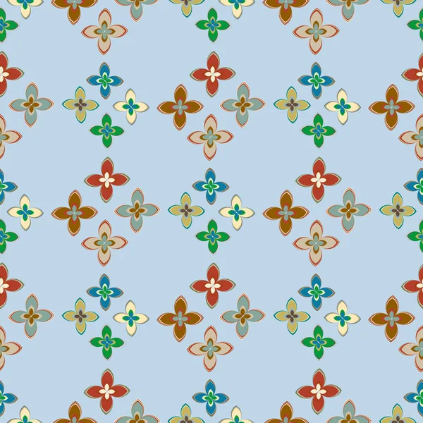 Nouveau Motif Géométrique Abstrait Simple Sans Couture Avec Des Fleurs — Image vectorielle