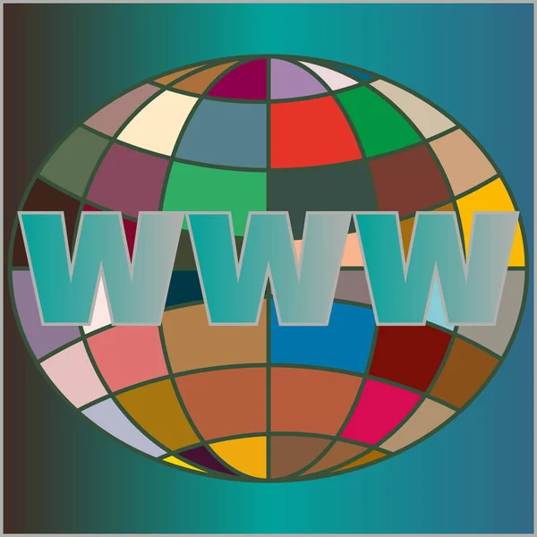 Globe Www Símbolo Desarrollo Seo Navegador — Vector de stock
