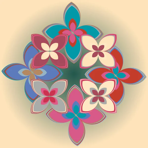 Ilustración Geométrica Icono Floral Vector — Vector de stock
