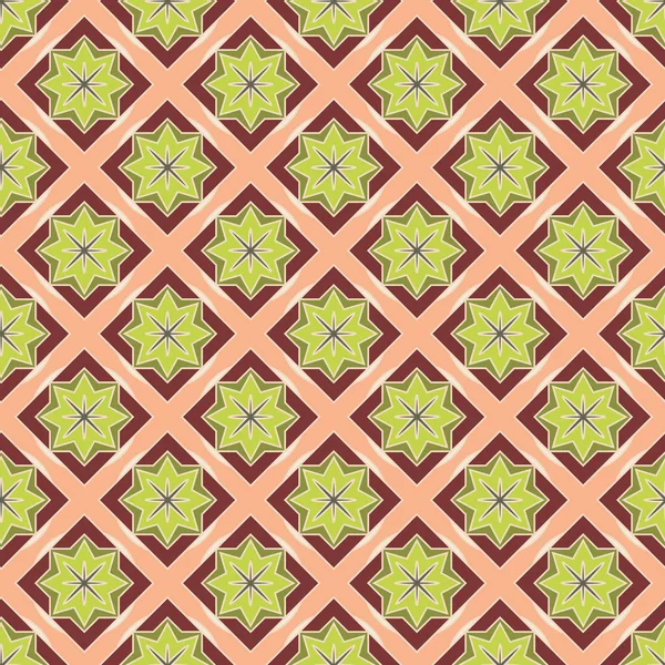Abstract Geometrische Met Florale Elementen Kleurrijke Naadloze Patroon Voor Achtergrond — Stockvector