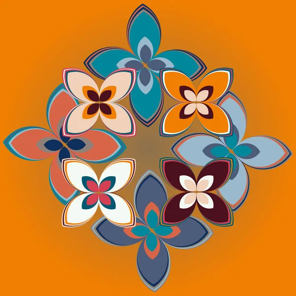 Ilustración Geométrica Icono Floral Vector — Vector de stock