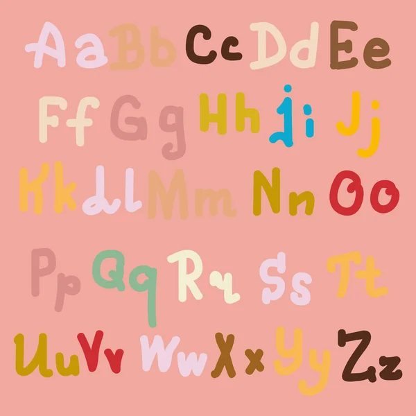 Handgezeichnetes Alphabet Pinsel Bemalte Buchstaben Handschrift Und Individuelle Typografie Für — Stockvektor