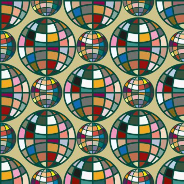 Renk seamless modeli ile işbirliği dünya küre.