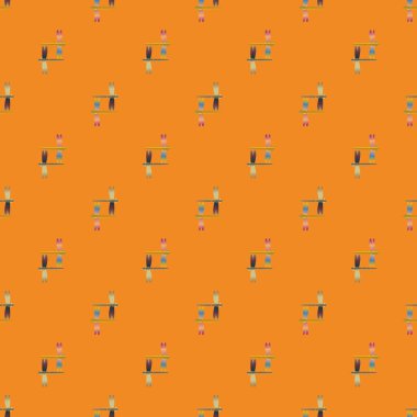 Dekoratif renkli seamless modeli ile şirin yusufçuk