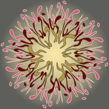 Yeni simetrik soyut mandala. Duvar kağıdı, desen dolgularını, web sayfaları, yüzey dokuları için dekoratif nesne-ebilmek var olmak kullanılmış.