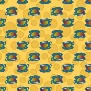 Bardak kahve veya çay arka plan seamless modeli üzerinde noktalı.