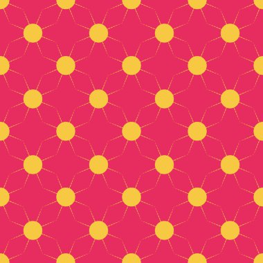 Çok renkli basit geometrik güneş ile Seamless modeli.