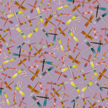 Dekoratif renkli seamless modeli ile şirin yusufçuk