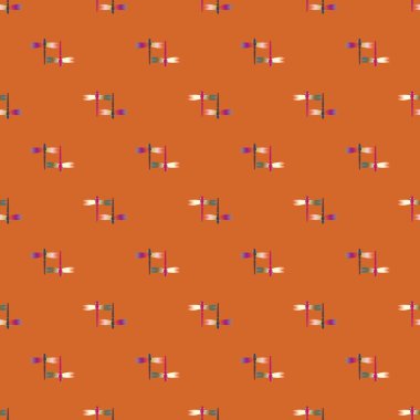 Dekoratif renkli seamless modeli ile şirin yusufçuk