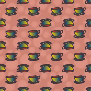 Bardak kahve veya çay arka plan seamless modeli üzerinde noktalı.