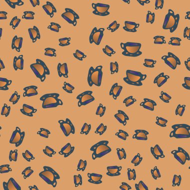 Bardak kahve veya çay arka plan seamless modeli üzerinde noktalı.