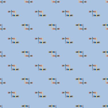 Dekoratif renkli seamless modeli ile şirin yusufçuk