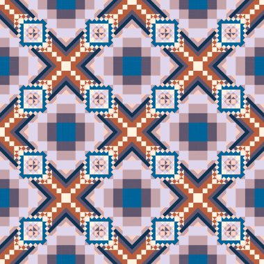 Geometrik etnik desen sorunsuz tasarım arka plan veya duvar kağıdı için