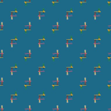 Dekoratif renkli seamless modeli ile şirin yusufçuk