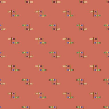 Dekoratif renkli seamless modeli ile şirin yusufçuk