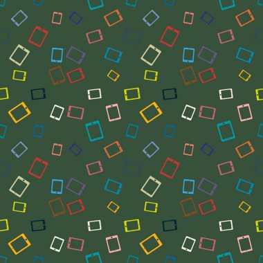 Akıllı telefon veya elektronik tablet Dikişsiz desen arka plan.