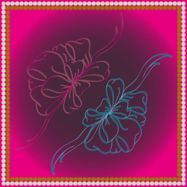 Set çekilmiş yay izole el renk arka plan üzerinde.